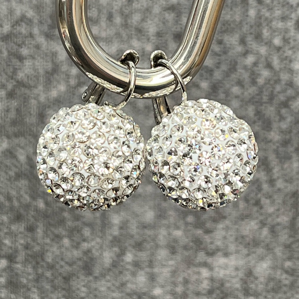 Crystal Sphere Shaped Lever Back Earrings